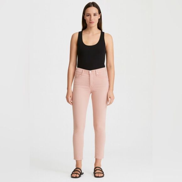 AG Adriano Goldschmied Women's Jeans 31 Prima Crop Cigarette Pink  Denim - Picture 1 of 9
